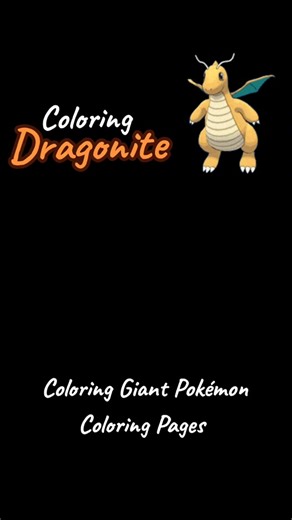 Coloring giant Pokémon coloring pages part 2: Coloring Dragonite. 💕 My apologies everyone for not posting for a while, but I have returned and will post more videos. Enjoy. :) #pokemon #dragonite #pokemonart #Coloring #coloringpage #coloringbook #art