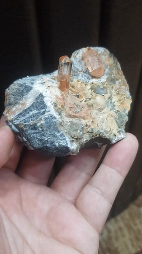 Imperial topaz crystals from Katlang, Mardan, KPK exhibit exquisite...