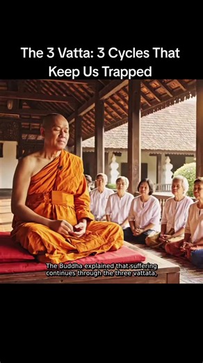 The Buddha explained that suffering continues through the Three Vaṭṭa, or three revolving cycles of saṃsāra. First is Kilesa-vaṭṭa, the cycle of defilements—greed, hatred, and delusion that cloud the mind. These impurities give rise to Kamma-vaṭṭa, the cycle of intentional actions through body, speech, and mind. Every wholesome or unwholesome choice plants karmic seeds. In time, these actions ripen as Vipāka-vaṭṭa, the cycle of results, bringing pleasant or painful experiences and future rebirth