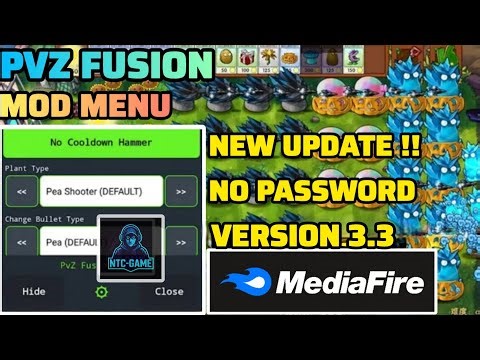 PvZ Fusion MOD MENU v3.3 Update | Unlimited Sun & Unlock All Level,Plants & God Mode || NTC-GAME