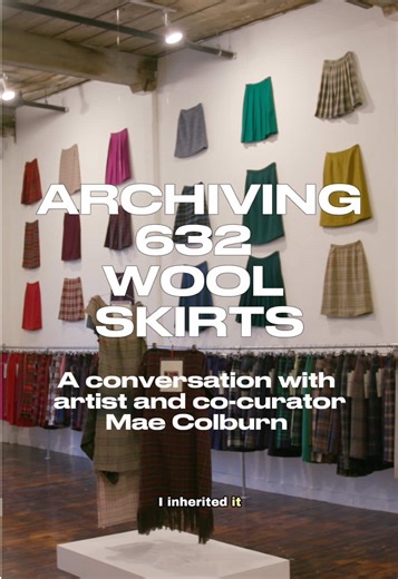 How do you archive a collection of 632 vintage wool skirts? The Wool Skirts exhibit (currently happening at Sudestada’s studio in Brooklyn) first started as a family’s labor of love to document an inherited collection. Artist and co-curator Mae Colburn explains how the skirts went from storage to being showcased and reimagined in different ways. 🧵🌟 Be sure to see the exhibit now through February 1st! Filmed by @Black Valve #fashionexhibit #woolskirt #vintagefashion