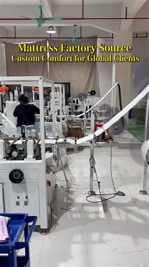 Precision stitching is achieved with our automated quilting machines, ensuring consistent comfort#mattress #mattressfactory #automated #efficientproduction #precision