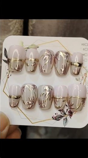 pink and gold nail art #nails #fyp #shorts #shortvideo #trending