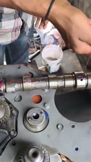 This is one of the processes of installing a part of a machine by coating it with oil. #wood #shorts