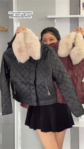 Fleece Leather Short Jackets for Stylish Looks