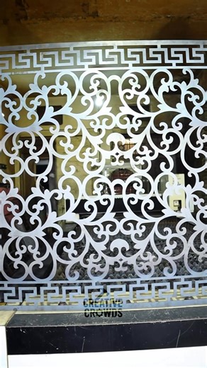 5.6K views · 65 reactions | Using A CNC-Controlled Laser To Precisely Cut A Design Into A Sheet Of Metal #DesignProcess #ModernArchitecture #Craftsmanship #InnovationInArt #LaserTechnology #FromSteelToStyle #CNCDesign #WallDecor #ArtInMetal #MadeWithPrecision | Creativecrowds | Facebook