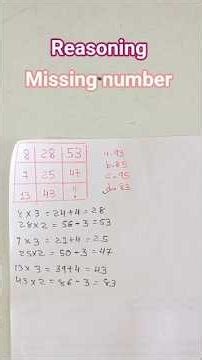 most important questions for missing number for reasoning #resoning #study #education
