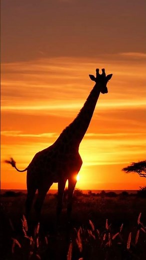 Graceful Giraffe at Dusk: A Stunning Silhouette 🦒🌅