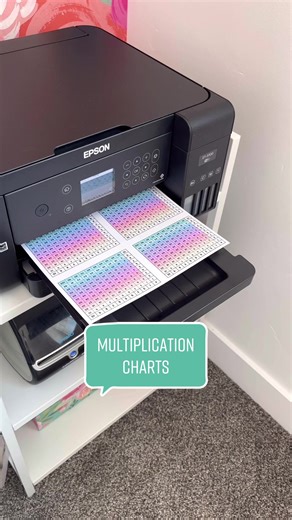 Loving these multiplication charts from #mathkidsandchaos! I use them every year but this year I decided to laminate them and put magnets on the back so they stick to students’ desks. My hope is that students will be able to keep track of them better this way…who knows…we shall see next week 😂😂😂 #backtoschool #classroom #teachingislife #classroomsetup #teachingmath #math #teachersoftiktok #teacher
