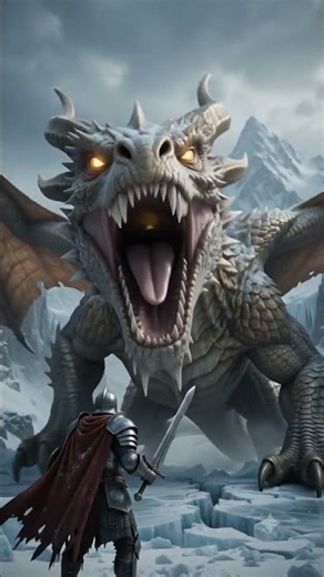 Warrior Faces a Giant Ice Dragon 🐉❄️ | Epic Battle in the Frozen Kingdom