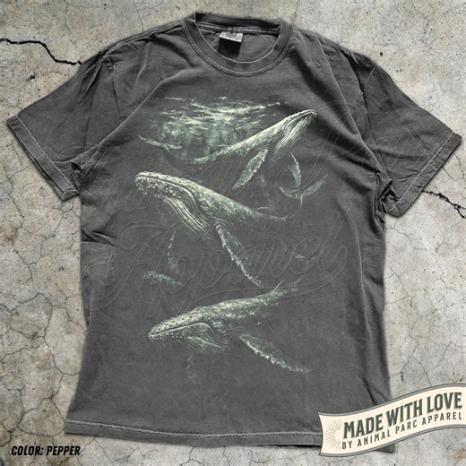 Whale T Shirt Ocean Life Graphic Tee, Marine Wildlife Top, Humpback Whale Vintage Shirt, Sea Lover Gift, Under Water Sea Life Aesthetic Tee - Etsy