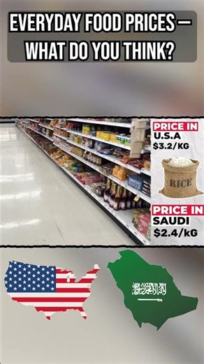 🍚🥤 Everyday Food Prices in the USA vs Saudi Arabia
