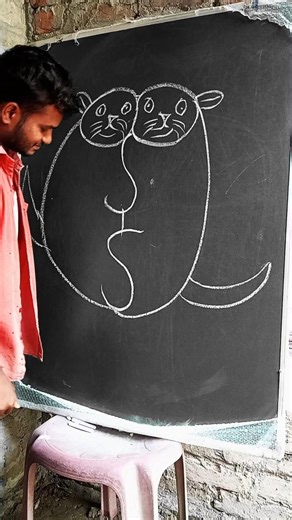 Art of two cats hugging😳👌✍️ #art
