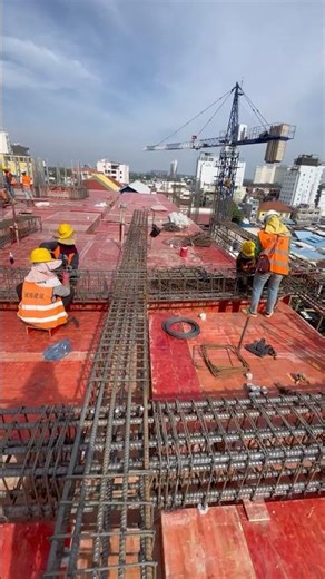 Activities installing beam stirrup #construction #shorts #building #civilengineering