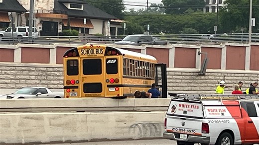Wet weather conditions cause school bus crash near North Star Mall, officials say