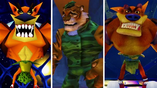Evolution of Tiny Tiger battles in Crash Bandicoot (1996-2021)