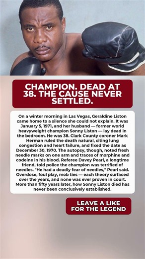 Sonny Liston's Death Was Ruled Natural But Never Truly Solved #SonnyListon