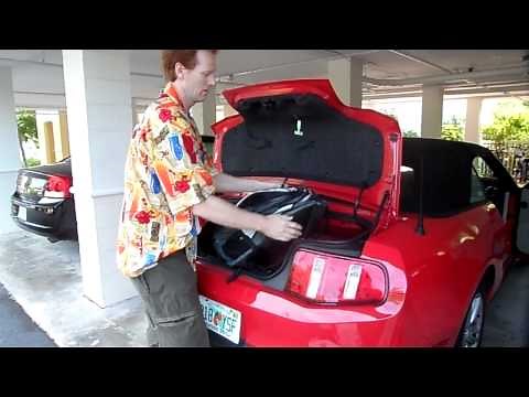 How much fits in the trunk of a Ford Mustang convertible?