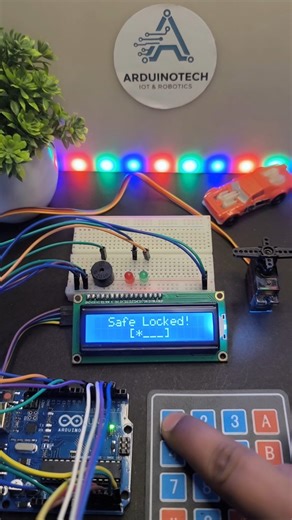 Dhanush S on Instagram: "DIY Arduino Smart Door Lock | Keypad & Servo Security System 🔐 Who needs a key when you have code? ⌨️🔐 Upgrade your room security with this custom-built Arduino Smart Lock! 🤖 In this video, I demonstrate a fully functional digital locking system featuring: Keypad Entry: Secure 4-digit access. LCD Display: Real-time status updates (Locked/Unlocked). Servo Motor: High-torque locking mechanism. Buzzer & LED: Visual and audio feedback for access denied/granted. Want the f