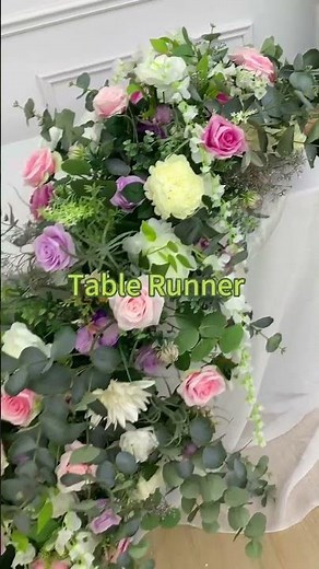 Table Runner Flower Arrangement Wedding Table Decor #diy #backdrop #floraldesign #wedding #table