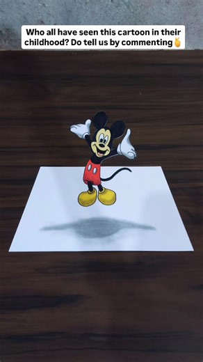 Mohit Kashyap on Instagram: "3D drawing of Mickey Mouse: tutorial ❤️🙏"