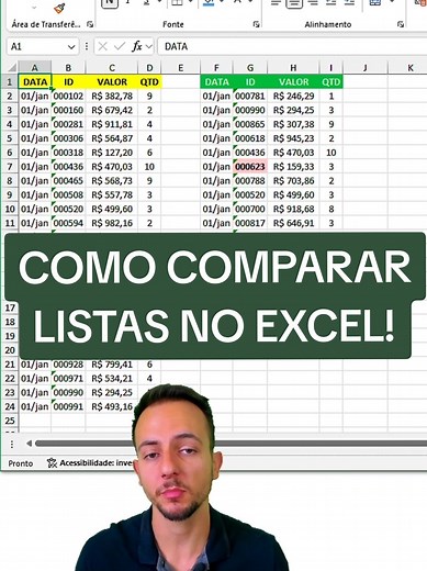 Como Comparar Listas no Excel de Forma Eficiente