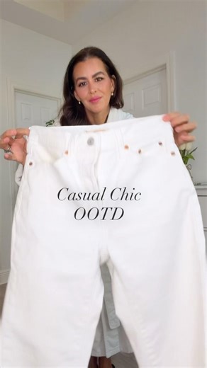 Must have white jeans & a Shirt hack! #beautyover40 Outfit in pinned comment #grwm #ootd #stylehacks