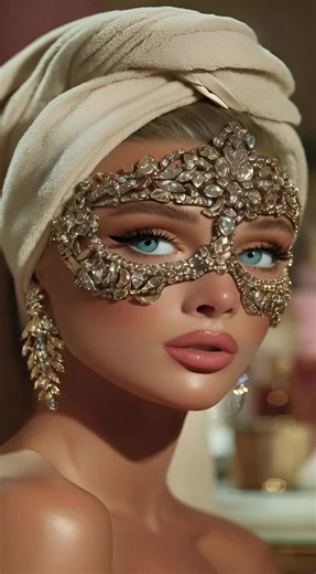 Golden hours and masquerade vibes. #glamour #masquerade #luxury #aiart #fyp