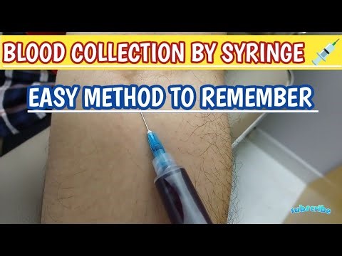 Blood collection through vein by syringe method.Easy and effective way to understand.