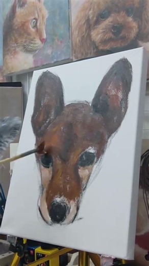 Hand-Painted Dog Portrait | Oil Painting Timelapse #dogportrait#petportrait #handpainted