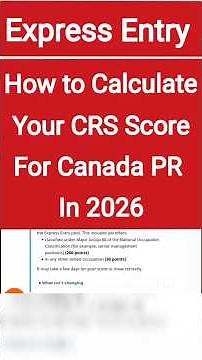 How to calculate Canada CRS Score for 2026 |Get Maximum CRS Score for Canada PR #crstool #crspoints