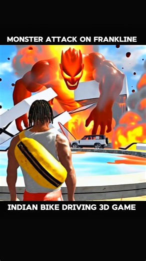 Indian Bike driving 3d || Monster Attack On Frankline 😱 || #viral #gta #indianbikedriving3d #shorts