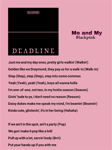 Blackpink - Me and My Lyrics: A Deep Dive