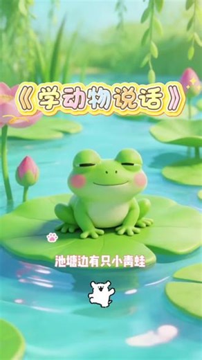 第23集｜0-3岁启蒙早教儿歌，池塘边有只小青蛙，呱呱呱呱呱呱呱…跟着可爱的卡通小动物，让宝宝轻松开口学发音，亲子互动超有爱～#0到3岁早教儿歌 #动物叫声 #亲子早教 #宝宝学说话 #启蒙儿歌