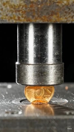 hydraulic press crush coin rs 5 😱 #youtubeshorts #crushingtime #crush #satisfying