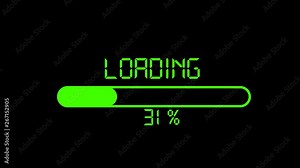 Three downloading/uploading progress bars. Fast, medium, and slow. With luma/alpha matte.