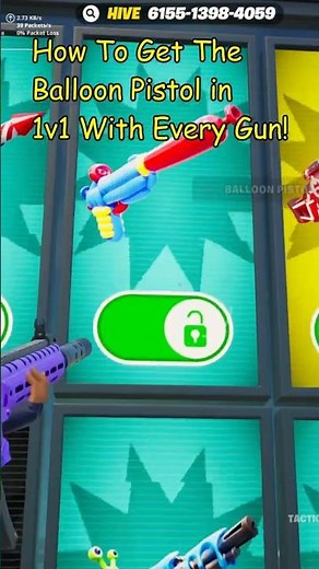 UNDERRATED SECRET Balloon Pistol 🎈 - How To Unlock In Fortnite 1v1 With Every Gun!