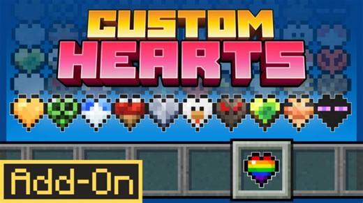 [Add-On]自定义心形 Add-On 1.0-我的世界市场包免费下载-Minecraft Marketplace CUSTOM HEARTS Add-On