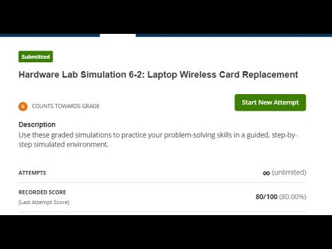 Hardware Lab Simulation 6-2: Laptop Wireless Card Replacement