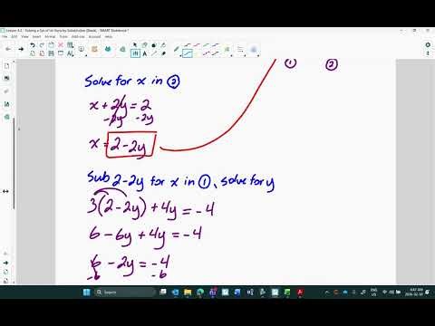 Lesson 4.3: Solving a System of Linear Equations by Substitution (Video Lesson)