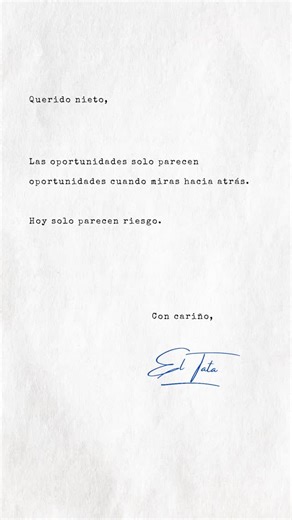 Legado | Mentalidad | Motivación on Instagram: "Con mucho cariño, tu Abuelo. Síguenos @cartas.del.abuelo Síguenos @cartas.del.abuelo"