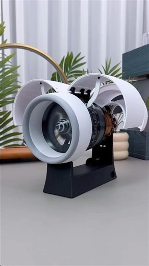 The airplane engine on the table