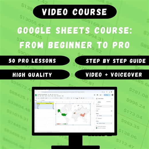 Google Sheets Course: From Beginner to Pro (video Guide) - Etsy