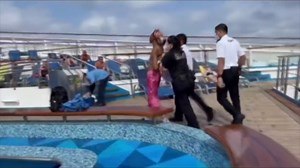 New Video Shows Woman Who Jumped Off Cruise Ship Struggling with Security