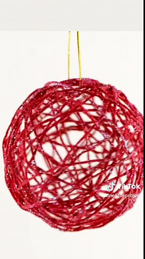 DIY Glitter Yarn Ball Ornaments for Christmas