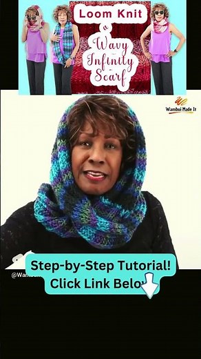 Loom Knit A Wavy Infinity Scarf! #loomknitting #wambuimadeit #loomknit