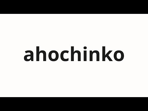 How to pronounce ahochinko | アホチンコ (Ahodic in Japanese)