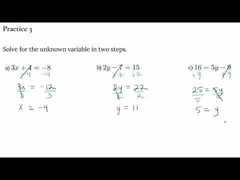 Unit 1 - Lesson 5 One-Step and Two-Step Equations - Practice 3