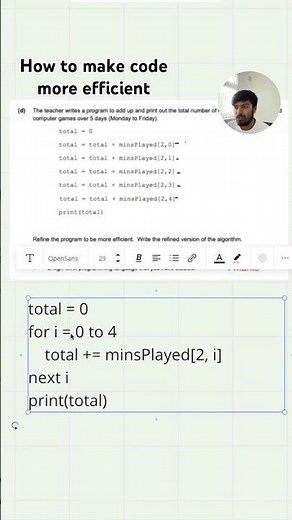 Making code more efficient - GCSE Computer Science #gcse #computerscience #coding