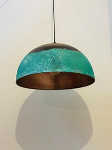 Handmade Green Patina Copper Pendant Light: Rustic Farmhouse Lighting - Etsy Australia